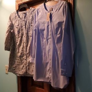 Womens Large Set of 2 Duluth Trading Tunic Blouses